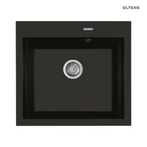 Oltens Gravan zlewozmywak granitowy 1 komorowy  57x51,5 cm czarny 72000300