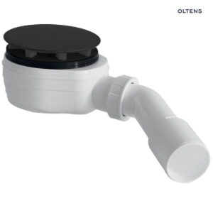 Oltens Pite Turbo syfon brodzikowy odpływ 90 mm plastikowy czarny mat 08001300