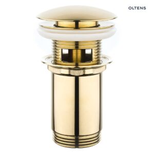 Oltens Halsa korek do umywalki klik klak okrągły z przelewem G1 1/4  złoty 05100800