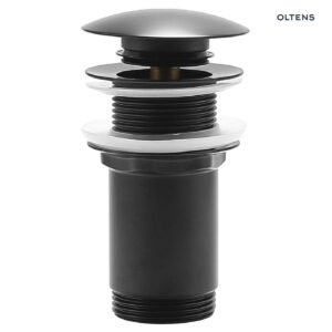 Oltens Rovde korek do umywalki klik klak okrągły bez przelewu G1 1/4 czarny mat 05200300