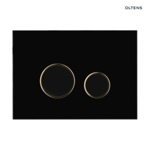 Oltens Lule przycisk spłukujący do WC szklany czarny /chrom 57201310