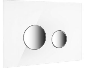 Oltens Lule przycisk spłukujący do WC szklany biały/chrom 57201010