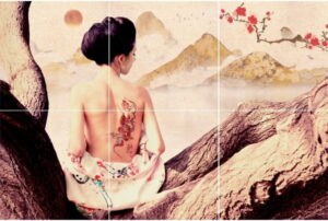 Mural gresowy 120x180 LADY TATTOO 6-ELEM. MAT gatunek I Super Cena