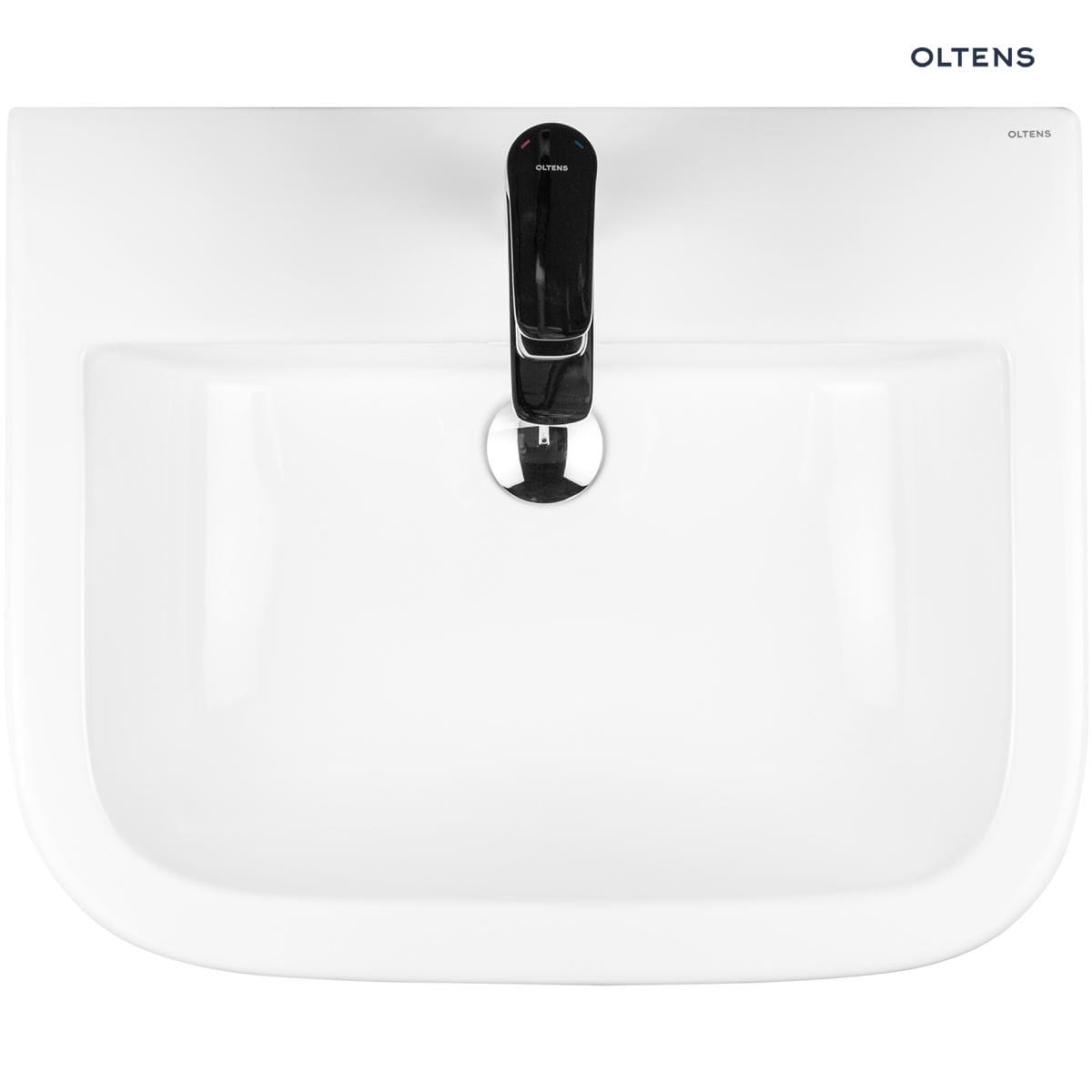Oltens Vernal umywalka 56x45 cm wisząca z powłoką SmartClean biała 41502000 - obrazek 4