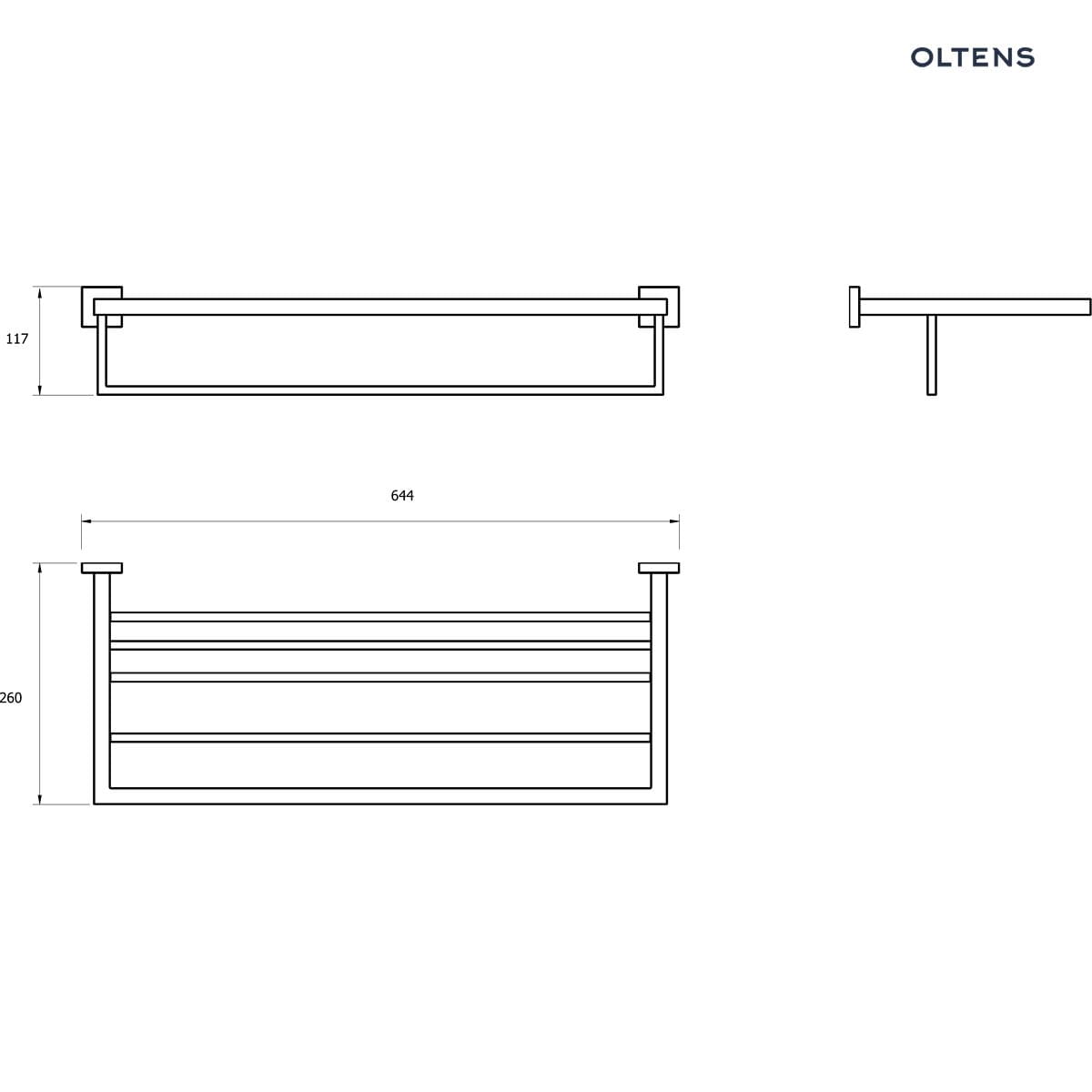 Oltens Tved wieszak na ręcznik 60 cm z półką chrom 80202100 - obrazek 3