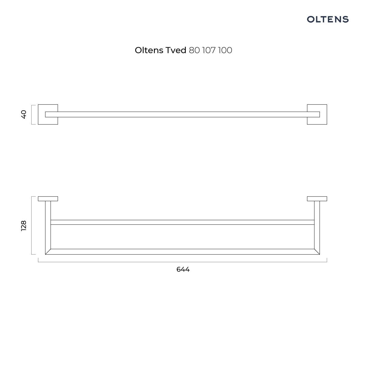 Oltens Tved wieszak na ręcznik 60 cm podwójny chrom 80107100 - obrazek 2