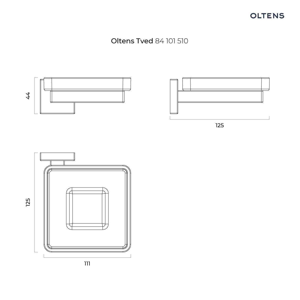 Oltens Tved mydelniczka z uchwytem szkło szronione/chrom 84101510 - obrazek 2