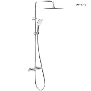 Oltens Atran (S) zestaw prysznicowy termostatyczny z deszczownicą kwadratową chrom 36501100