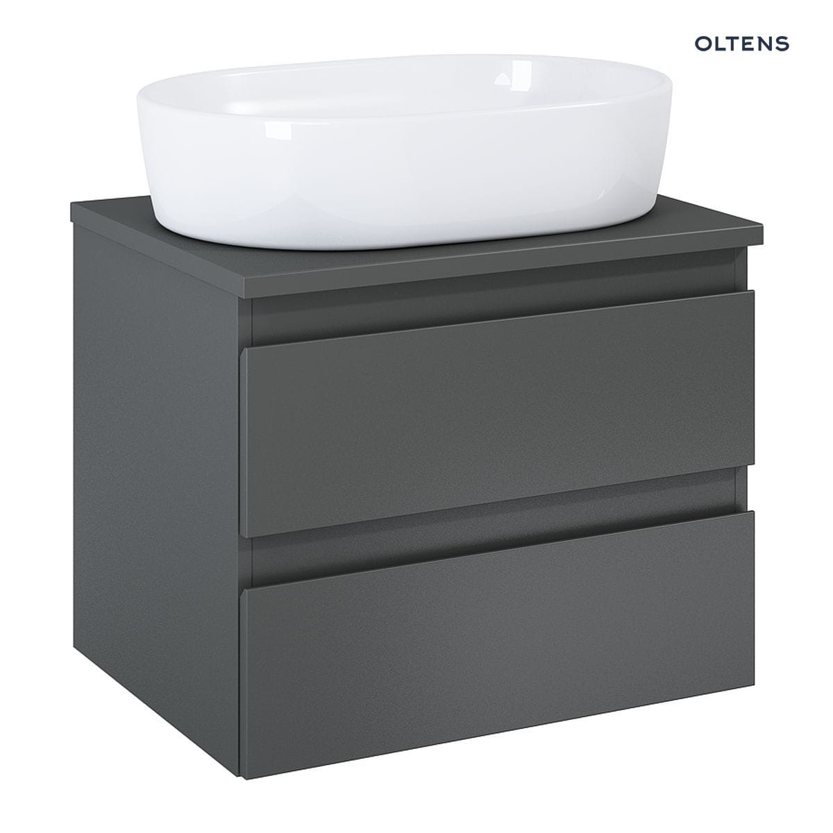 Oltens Vernal szafka 60 cm podumywalkowa wisząca grafit z blatem 60003400 - obrazek 2