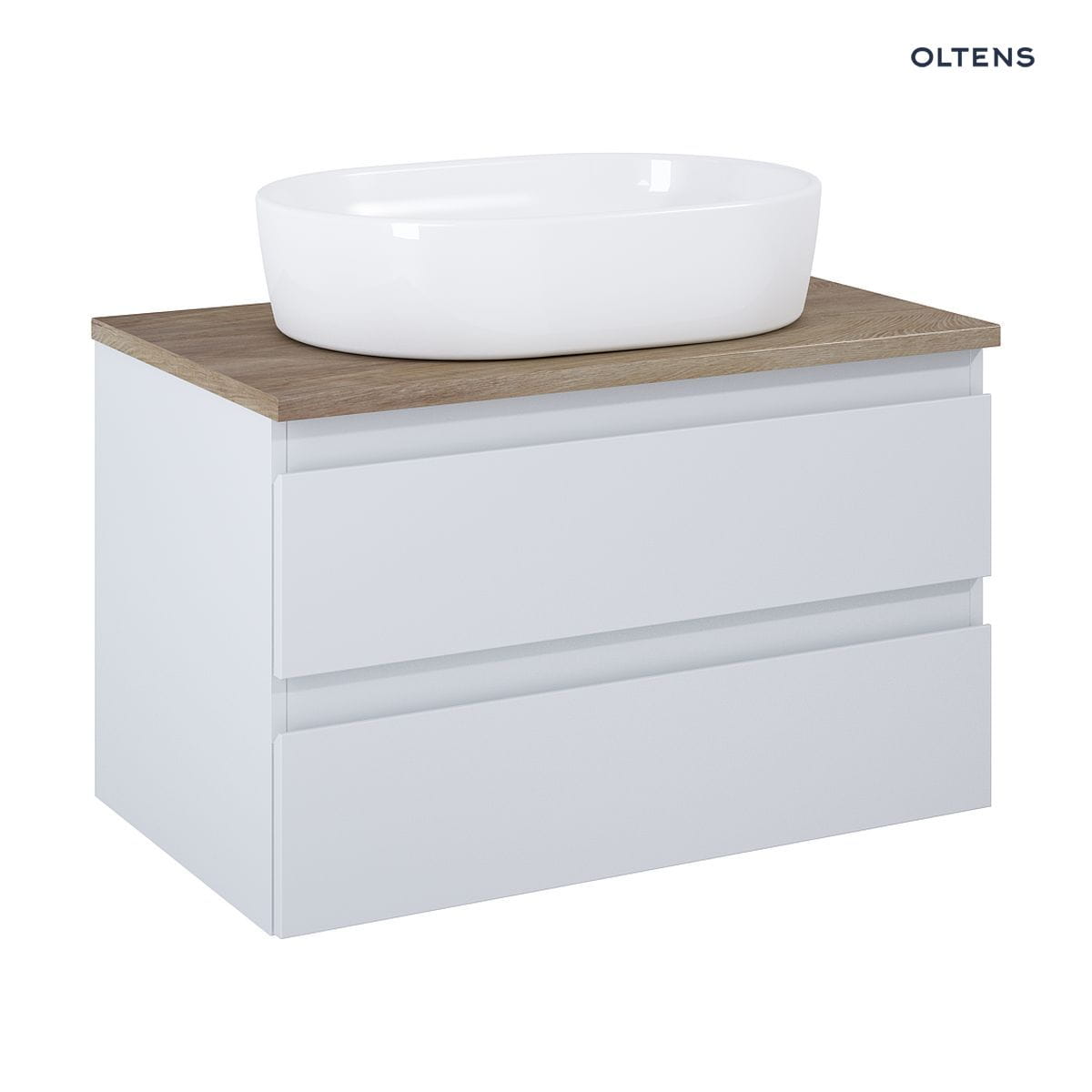 Oltens Vernal szafka 80cm podumywalkowa szary mat z blatem dąb 60001760 - obrazek 2