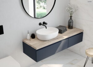 Oltens Hamnes bateria umywalkowa podtynkowa kompletna czarny mat 32602300