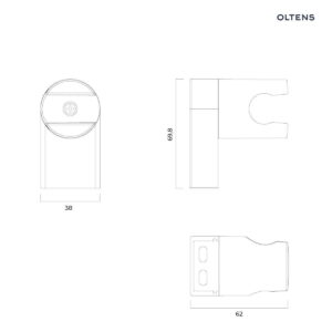 Oltens Gide uchwyt prysznicowy z regulacją złoto szczotkowane 37402810