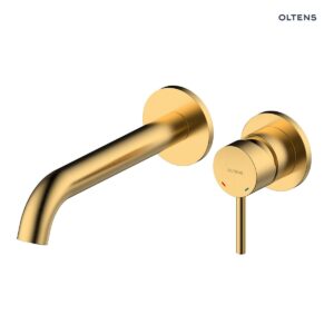 Oltens Molle bateria umywalkowa podtynkowa kompletna złoto szczotkowane 32600810