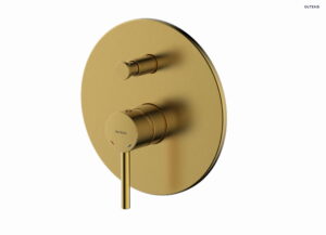 Oltens Molle bateria wannowo-prysznicowa podtynkowa kompletna złoto szczotkowane 34100810