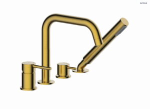 Oltens Molle bateria wannowo-prysznicowa 4-otworowa złoto szczotkowane 34200810