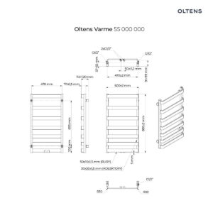 Oltens Varme grzejnik łazienkowy 89.5x50 cm biały 55000000