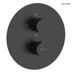 Oltens Katla bateria wannowo-prysznicowa termostatyczna podtynkowa czarny mat 34600300