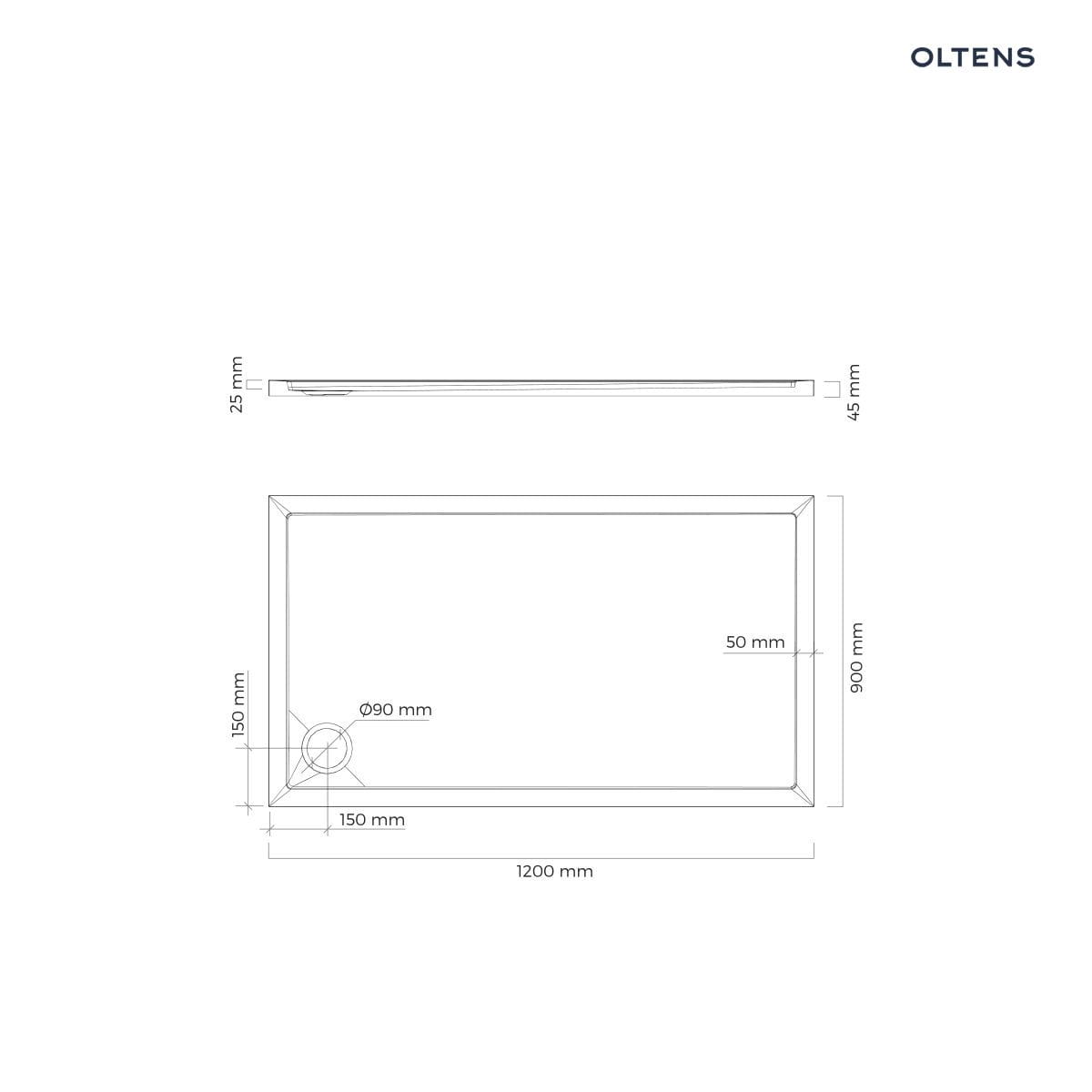 Oltens Superior brodzik 120x90 cm prostokątny akrylowy biały 15006000 - obrazek 3