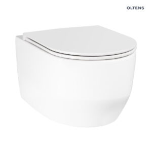 Zestaw Oltens Holsted miska WC wisząca PureRim z deską wolnoopadająca biały 42017000