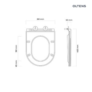 Oltens Hamnes deska sedesowa twarda wolnoopadająca Ovan Slim biała 45100000