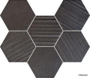 TUBĄDZIN  Horizon hex black 22,1x28,9 gatunek I